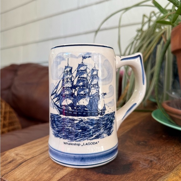 blue delfts Other - Vintage Blue Delfts Hand painted Made in Holland Nautical Ship Design Mug